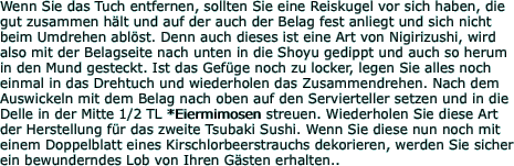 Wenn Sie das Tuch entfernen,