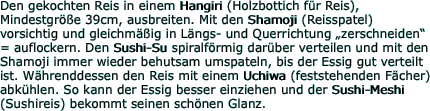 Den gekochten Reis in einem